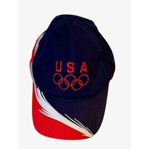 USA Olympic Team Splash Pattern Baseball Cap Adjustable